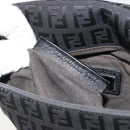 FENDI Zucchino Canvas Mamma Baguette Shoulder Bag Brown Black Auth YKZ1035A-12