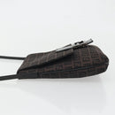 FENDI Zucchino Canvas Mamma Baguette Shoulder Bag Brown Black Auth YKZ1035A-4