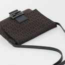 FENDI Zucchino Canvas Mamma Baguette Shoulder Bag Brown Black Auth YKZ1035A-6