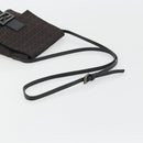 FENDI Zucchino Canvas Mamma Baguette Shoulder Bag Brown Black Auth YKZ1035A-7