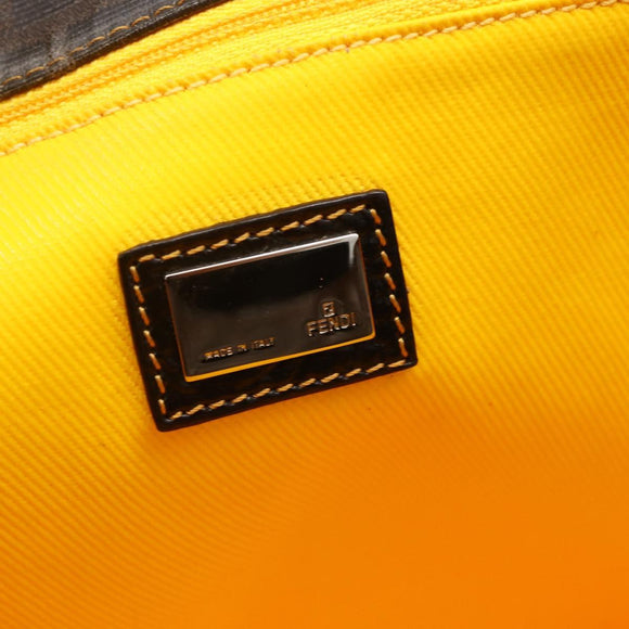 FENDI Zucca Canvas Tote Bag Black Brown Auth YKZ1039