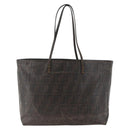FENDI Zucca Canvas Tote Bag Black Brown Auth YKZ1039-13
