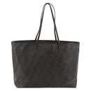 FENDI Zucca Canvas Tote Bag Black Brown Auth YKZ1039-2