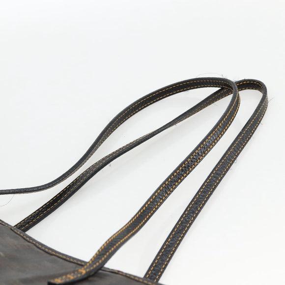 FENDI Zucca Canvas Tote Bag Black Brown Auth YKZ1039