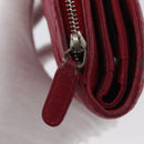 CHANEL Matelasse Bifold Wallet Lamb Skin Red Silver CC Auth YKZ104-8