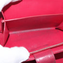 CHANEL Matelasse Bifold Wallet Lamb Skin Red Silver CC Auth YKZ104-11