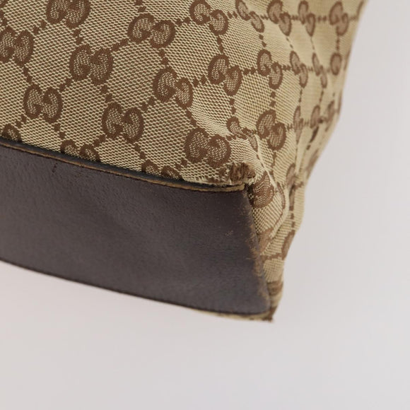 GUCCI GG Canvas Web Sherry Line Tote Bag Beige Red Green 131233 Auth YKZ1044