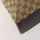 GUCCI GG Canvas Web Sherry Line Tote Bag Beige Red Green 131233 Auth YKZ1044-14
