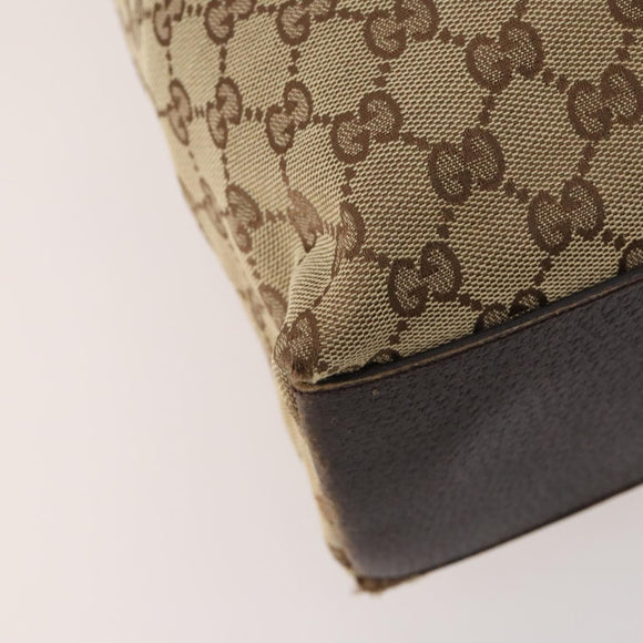 GUCCI GG Canvas Web Sherry Line Tote Bag Beige Red Green 131233 Auth YKZ1044