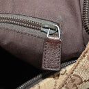 GUCCI GG Canvas Web Sherry Line Tote Bag Beige Red Green 131233 Auth YKZ1044-20
