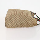 GUCCI GG Canvas Web Sherry Line Tote Bag Beige Red Green 131233 Auth YKZ1044-3