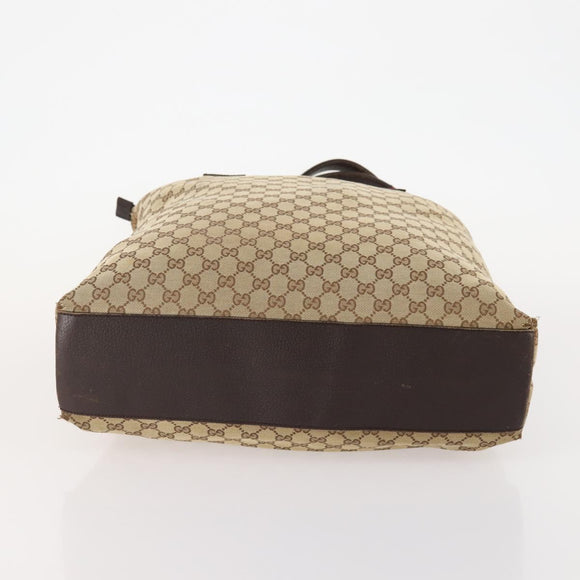 GUCCI GG Canvas Web Sherry Line Tote Bag Beige Red Green 131233 Auth YKZ1044