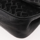 BALLY Shoulder Bag Leather Black Gold Auth YKZ1046-14