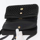 BALLY Shoulder Bag Leather Black Gold Auth YKZ1046-10