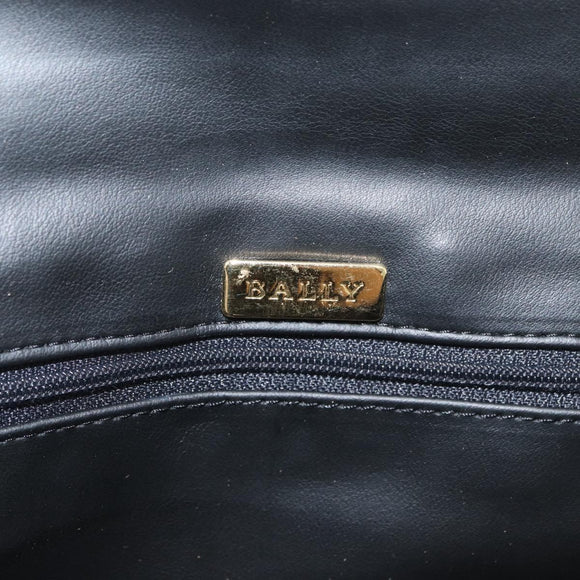 BALLY Shoulder Bag Leather Black Gold Auth YKZ1046