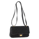 BALLY Shoulder Bag Leather Black Gold Auth YKZ1046-1
