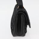 BALLY Shoulder Bag Leather Black Gold Auth YKZ1046-4