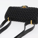 BALLY Shoulder Bag Leather Black Gold Auth YKZ1046-6