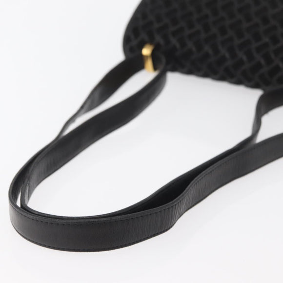 BALLY Shoulder Bag Leather Black Gold Auth YKZ1046