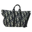 Christian Dior Trotter Canvas Weekender 40 Bag 2way Navy Silver Auth YKZ1047SAM-1