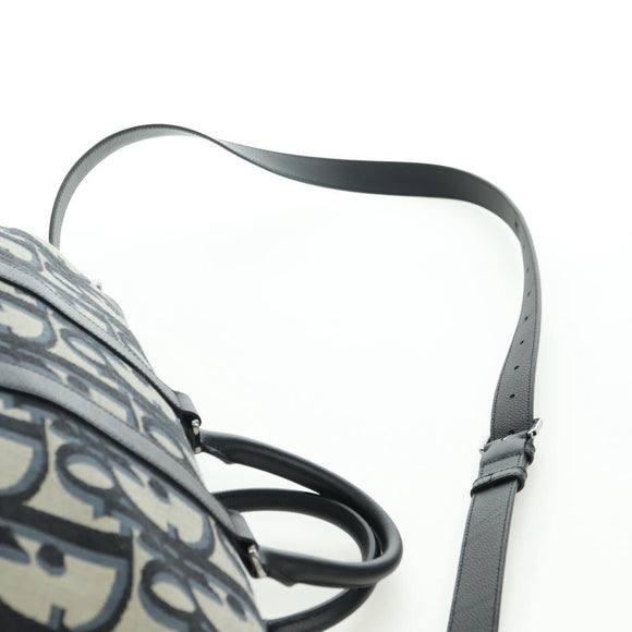 Christian Dior Trotter Canvas Weekender 40 Bag 2way Navy Silver Auth YKZ1047SAM