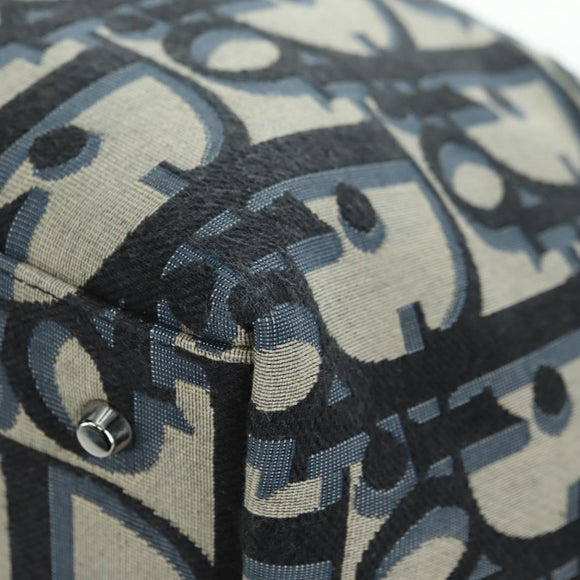 Christian Dior Trotter Canvas Weekender 40 Bag 2way Navy Silver Auth YKZ1047SAM