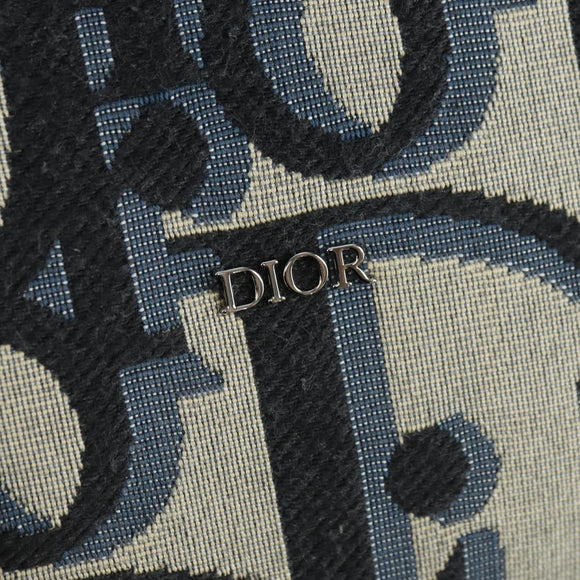 Christian Dior Trotter Canvas Weekender 40 Bag 2way Navy Silver Auth YKZ1047SAM