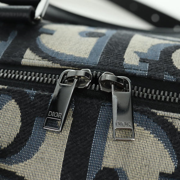 Christian Dior Trotter Canvas Weekender 40 Bag 2way Navy Silver Auth YKZ1047SAM