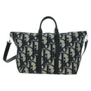Christian Dior Trotter Canvas Weekender 40 Bag 2way Navy Silver Auth YKZ1047SAM-13