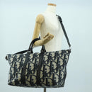 Christian Dior Trotter Canvas Weekender 40 Bag 2way Navy Silver Auth YKZ1047SAM-26