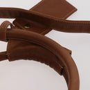 Coach Boston Bag Leather 2way Brown Gold Auth YKZ1048-15