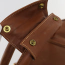 Coach Boston Bag Leather 2way Brown Gold Auth YKZ1048-9