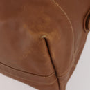 Coach Boston Bag Leather 2way Brown Gold Auth YKZ1048-10