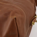 Coach Boston Bag Leather 2way Brown Gold Auth YKZ1048-17