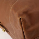 Coach Boston Bag Leather 2way Brown Gold Auth YKZ1048-18