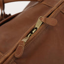 Coach Boston Bag Leather 2way Brown Gold Auth YKZ1048-20
