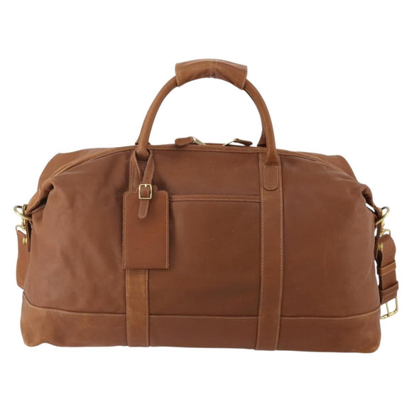 Coach Boston Bag Leather 2way Brown Gold Auth YKZ1048