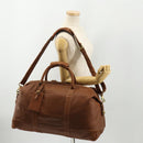 Coach Boston Bag Leather 2way Brown Gold Auth YKZ1048-25