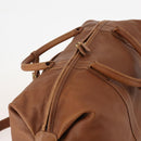 Coach Boston Bag Leather 2way Brown Gold Auth YKZ1048-6