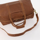 Coach Boston Bag Leather 2way Brown Gold Auth YKZ1048-7