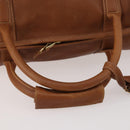 Coach Boston Bag Leather 2way Brown Gold Auth YKZ1048-8