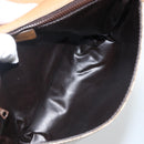 CELINE Macadam Canvas Shoulder Bag PVC Beige Gold Auth YKZ1049A-10
