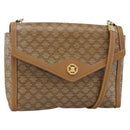 CELINE Macadam Canvas Shoulder Bag PVC Beige Gold Auth YKZ1049A-1