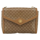 CELINE Macadam Canvas Shoulder Bag PVC Beige Gold Auth YKZ1049A-13