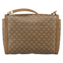 CELINE Macadam Canvas Shoulder Bag PVC Beige Gold Auth YKZ1049A-2
