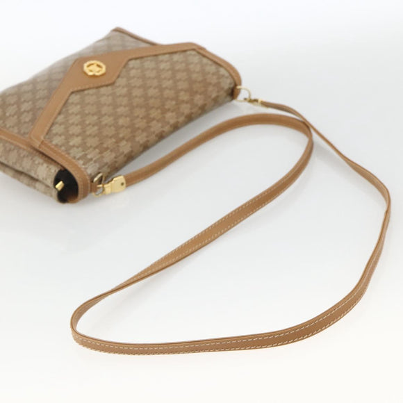 CELINE Macadam Canvas Shoulder Bag PVC Beige Gold Auth YKZ1049A
