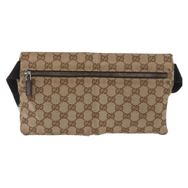 GUCCI GG Canvas Waist bag Beige Silver 28566 Auth YKZ1050 - 0