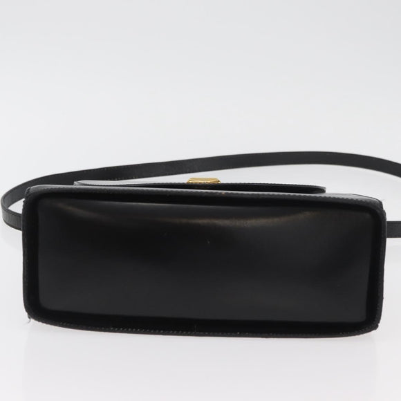 BALLY Hand Bag Leather 2way Black Gold Auth YKZ1052