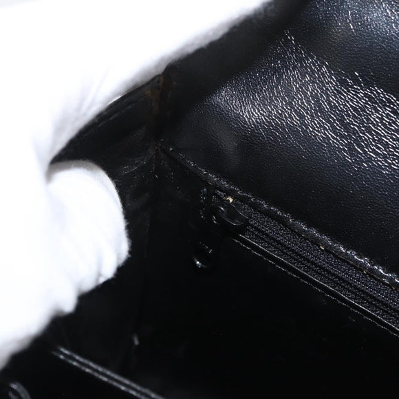BALLY Hand Bag Leather 2way Black Gold Auth YKZ1052