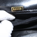 BALLY Hand Bag Leather 2way Black Gold Auth YKZ1052-11